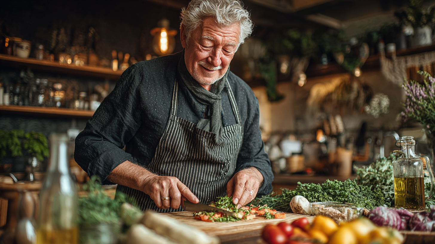 Літня людина насолоджується прогулянкою в парку